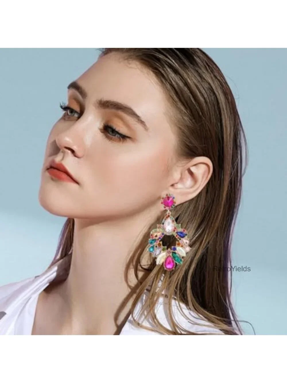 Large Crystal Chandelier Drop Dangle Earrings Rhinestone Bridal Prom Jewelry